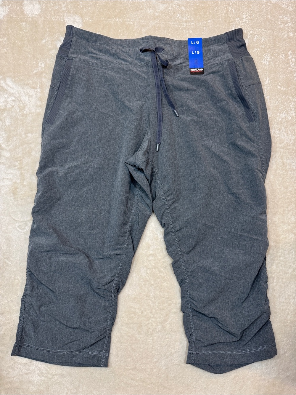 Kirkland Signature Dark Gray Capri Drawstring Pants